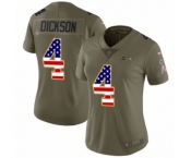 Women's Nike Seattle Seahawks #4 Michael Dickson Limited Olive USA Flag 2017 Salute to Service NFL Jersey