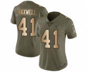 Women's Nike Seattle Seahawks #41 Byron Maxwell Limited Olive Gold 2017 Salute to Service NFL Jersey