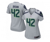 Women's Nike Seattle Seahawks #42 Arthur Brown Game Grey Alternate NFL Jersey