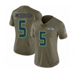 Women's Nike Seattle Seahawks #5 Alex McGough Limited Olive 2017 Salute to Service NFL Jersey