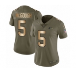 Women's Nike Seattle Seahawks #5 Alex McGough Limited Olive Gold 2017 Salute to Service NFL Jersey