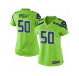 Women's Nike Seattle Seahawks #50 K.J. Wright Green Stitched NFL Limited Rush Jersey