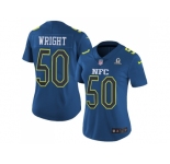 Women's Nike Seattle Seahawks #50 K.J. Wright Navy Stitched NFL Limited NFC 2017 Pro Bowl Jersey