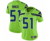 Women's Nike Seattle Seahawks #51 Barkevious Mingo Limited Green Rush Vapor Untouchable NFL Jersey