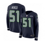 Women's Nike Seattle Seahawks #51 Barkevious Mingo Limited Navy Blue Therma Long Sleeve NFL Jersey