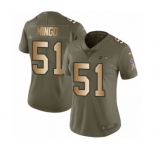 Women's Nike Seattle Seahawks #51 Barkevious Mingo Limited Olive Gold 2017 Salute to Service NFL Jersey