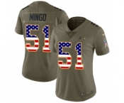 Women's Nike Seattle Seahawks #51 Barkevious Mingo Limited Olive USA Flag 2017 Salute to Service NFL Jersey