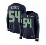 Women's Nike Seattle Seahawks #54 Bobby Wagner Limited Navy Blue Therma Long Sleeve NFL Jersey