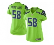 Women's Nike Seattle Seahawks #58 Kevin Pierre-Louis Limited Green Rush NFL Jersey