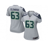 Women's Nike Seattle Seahawks #63 Mark Glowinski Limited Grey Alternate NFL Jersey