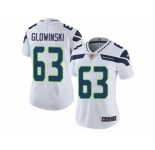 Women's Nike Seattle Seahawks #63 Mark Glowinski Vapor Untouchable Limited White NFL Jersey
