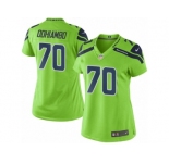 Women's Nike Seattle Seahawks #70 Rees Odhiambo Limited Green Rush NFL Jersey
