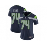 Women's Nike Seattle Seahawks #74 George Fant Vapor Untouchable Limited Steel Blue Team Color NFL Jersey