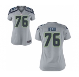 Women's Nike Seattle Seahawks #76 Germain Ifedi Grey NFL Jersey