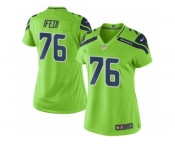 Women's Nike Seattle Seahawks #76 Germain Ifedi Limited Green Rush NFL Jersey