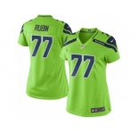 Women's Nike Seattle Seahawks #77 Ahtyba Rubin Limited Green Rush NFL Jersey