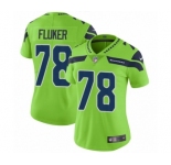 Women's Nike Seattle Seahawks #78 D.J. Fluker Limited Green Rush Vapor Untouchable NFL Jersey