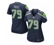 Women's Nike Seattle Seahawks #79 Ethan Pocic Game Steel Blue Team Color NFL Jersey