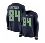 Women's Nike Seattle Seahawks #84 Ed Dickson Limited Navy Blue Therma Long Sleeve NFL Jersey