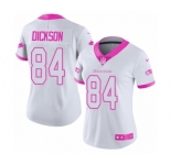 Women's Nike Seattle Seahawks #84 Ed Dickson Limited White Pink Rush Fashion NFL Jersey