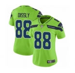Women's Nike Seattle Seahawks #88 Will Dissly Limited Green Rush Vapor Untouchable NFL Jersey