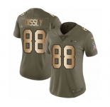Women's Nike Seattle Seahawks #88 Will Dissly Limited Olive Gold 2017 Salute to Service NFL Jersey
