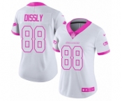Women's Nike Seattle Seahawks #88 Will Dissly Limited White Pink Rush Fashion NFL Jersey
