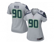 Women's Nike Seattle Seahawks #90 Jarran Reed Limited Grey Alternate NFL Jersey