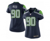 Women's Nike Seattle Seahawks #90 Jarran Reed Limited Steel Blue Team Color NFL Jersey