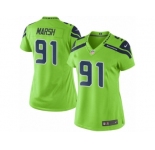 Women's Nike Seattle Seahawks #91 Cassius Marsh Limited Green Rush NFL Jersey