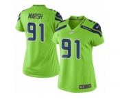 Women's Nike Seattle Seahawks #91 Cassius Marsh Limited Green Rush NFL Jersey