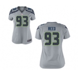 Women's Nike Seattle Seahawks #93 Jarran Reed Grey Alternate NFL Jersey