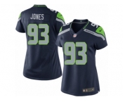 Women's Nike Seattle Seahawks #93 Nazair Jones Limited Steel Blue Team Color NFL Jersey