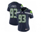 Women's Nike Seattle Seahawks #93 Nazair Jones Vapor Untouchable Limited Steel Blue Team Color NFL Jersey