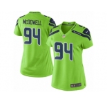 Women's Nike Seattle Seahawks #94 Malik McDowell Limited Green Rush NFL Jersey