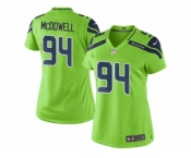 Women's Nike Seattle Seahawks #94 Malik McDowell Limited Green Rush NFL Jersey