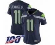 Women's Seattle Seahawks #11 Gary Jennings Jr. Navy Blue Team Color Vapor Untouchable Limited Player 100th Season Football Jersey