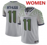 Women's Seattle Seahawks #11 jaxon smith-njigba grey 2025 f.u.s.e. “rivalries†vapor limited football stitched jersey