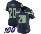 Women's Seattle Seahawks #20 Rashaad Penny Navy Blue Team Color Vapor Untouchable Limited Player 100th Season Football Jersey