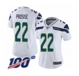 Women's Seattle Seahawks #22 C. J. Prosise White Vapor Untouchable Limited Player 100th Season Football Jersey