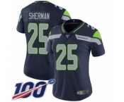 Women's Seattle Seahawks #25 Richard Sherman Navy Blue Team Color Vapor Untouchable Limited Player 100th Season Football Jersey