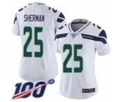 Women's Seattle Seahawks #25 Richard Sherman White Vapor Untouchable Limited Player 100th Season Football Jersey