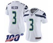 Women's Seattle Seahawks #3 Russell Wilson White Vapor Untouchable Limited Player 100th Season Football Jersey