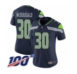 Women's Seattle Seahawks #30 Bradley McDougald Navy Blue Team Color Vapor Untouchable Limited Player 100th Season Football Jersey