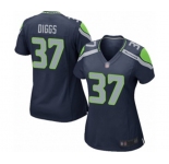 Women's Seattle Seahawks #37 Quandre Diggs Game Navy Blue Team Color Football Jersey