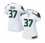 Women's Seattle Seahawks #37 Quandre Diggs Game White Football Jersey