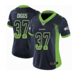 Women's Seattle Seahawks #37 Quandre Diggs Limited Navy Blue Rush Drift Fashion Football Jersey