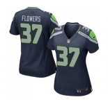 Women's Seattle Seahawks #37 Tre Flowers Game Navy Blue Team Color Football Jersey