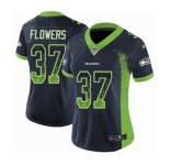 Women's Seattle Seahawks #37 Tre Flowers Limited Navy Blue Rush Drift Fashion Football Jersey