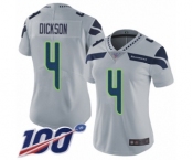 Women's Seattle Seahawks #4 Michael Dickson Grey Alternate Vapor Untouchable Limited Player 100th Season Football Jersey
